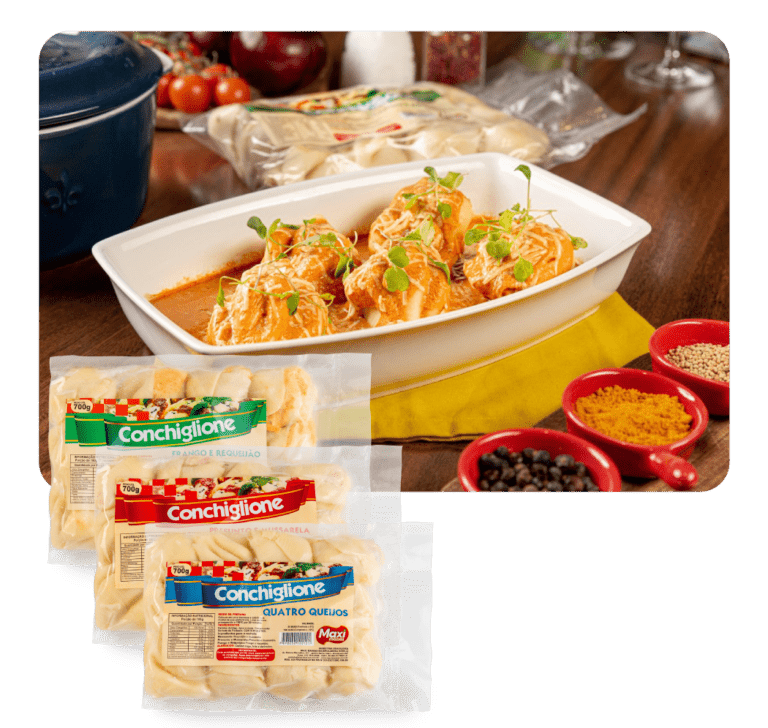 Disponível no tamanho 700g, e disponível nos sabores Presunto e Queijo, Frango e Requeijão, e Quatro Queijos.