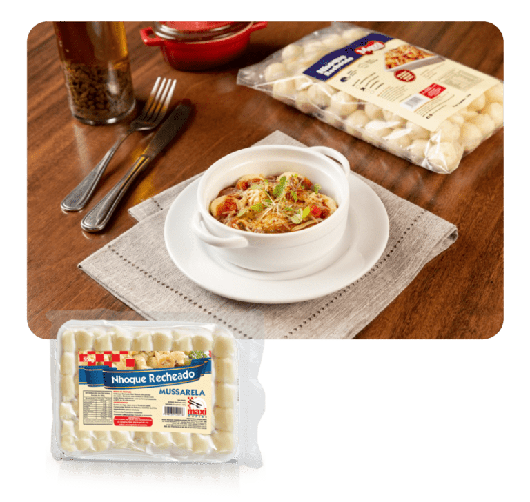 Disponível no tamanho 500g, e com recheio de Mussarela.